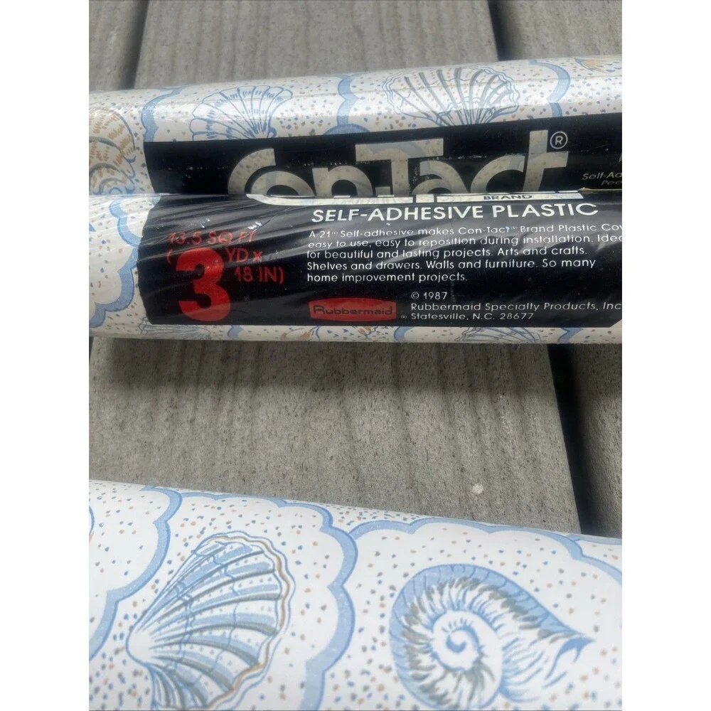Vintage Contact Paper Rubbermaid Con-Tact Self-Adhesive Sea Shell 1985